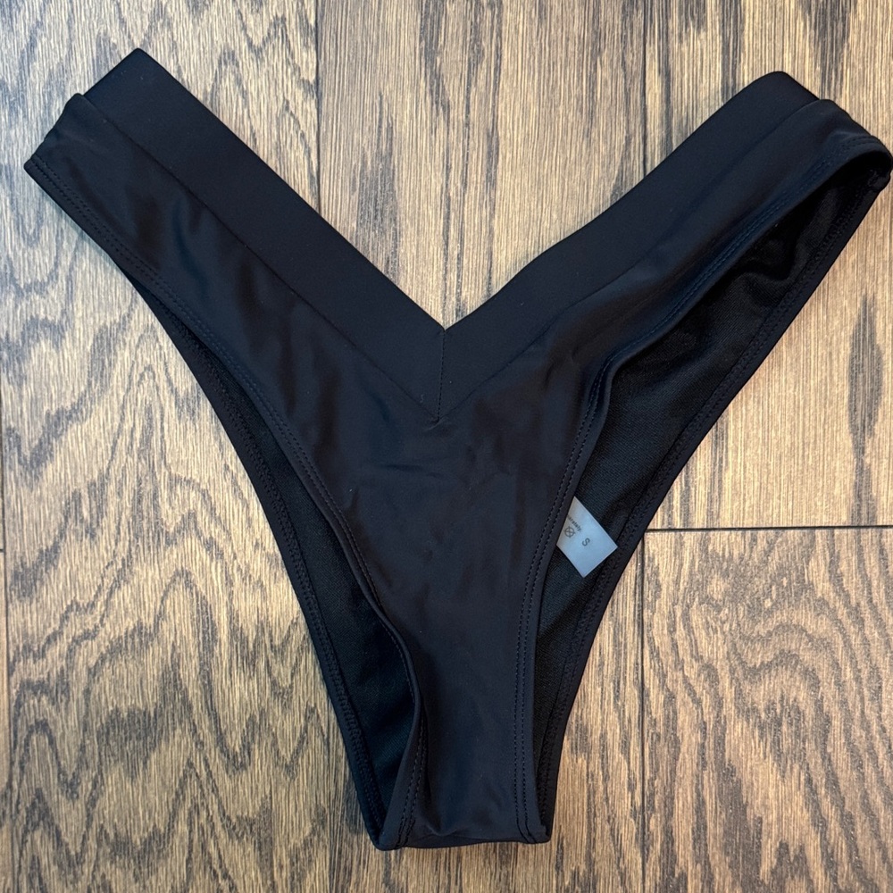 Black High-Cut Bikini Bottom size small